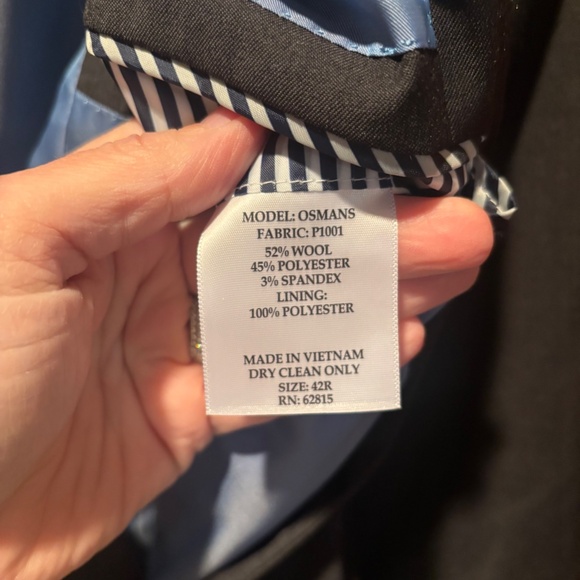 Original Penguin Osmans Wool Blend Slim Fit Suit Jacket Blazer Charcoal 42R NWT - Picture 6 of 6